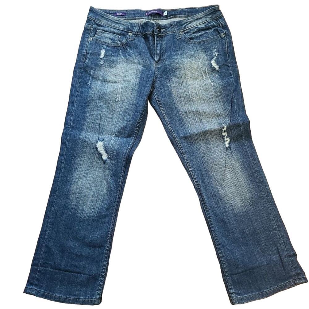 Vigoss Denim Capris Juniors Jeans Cropped Capris Distressed